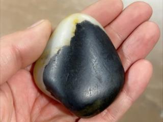 和田玉青花籽料黑白分明